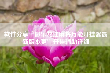 软件分享“微乐龙江麻将万能开挂器最新版本更”开挂辅助详细