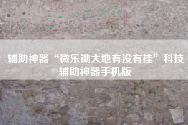 辅助神器“微乐锄大地有没有挂”科技辅助神器手机版