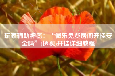 玩家辅助神器：“微乐免费房间开挂安全吗”(透视)开挂详细教程