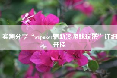 实测分享“wepoker辅助器游戏玩法”详细开挂