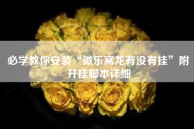 必学教你安装“微乐窝龙有没有挂”附开挂脚本详细