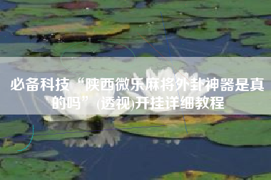 必备科技“陕西微乐麻将外卦神器是真的吗	”(透视)开挂详细教程